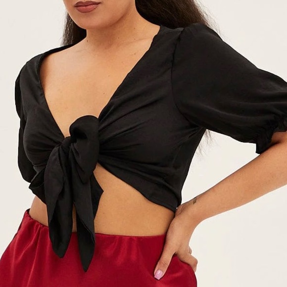 You + All Tops - Bolero top with tie at the front. Black. You + All. Size 20. New with tags